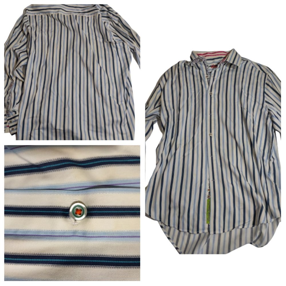 Robert Graham Mens Button Down Long Sleeve Shirt Size XL